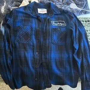 Men’s Flannel - SM - blue/black
